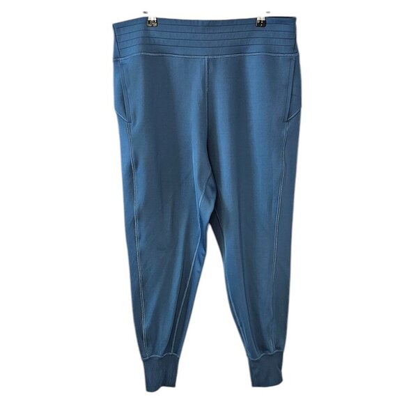 Lululemon Flurry Up High Rise Jogger Tech Fleece Lined Blue Winter Size 12 - Picture 1 of 14
